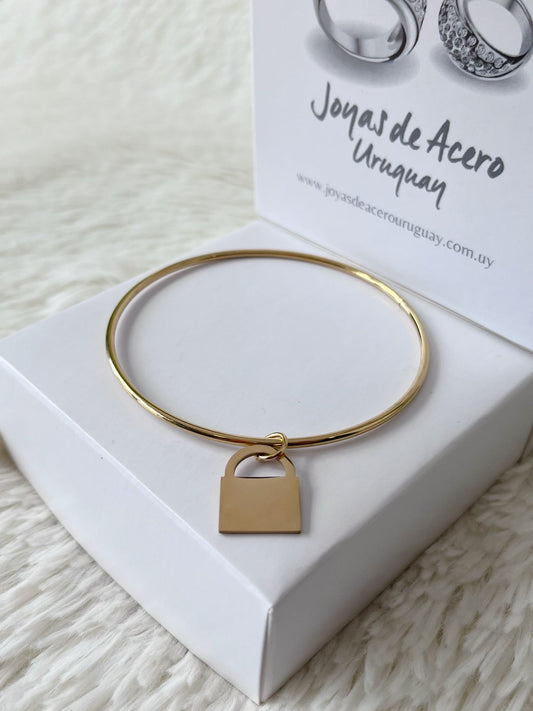 Pulsera Esclava de Acero Dorado