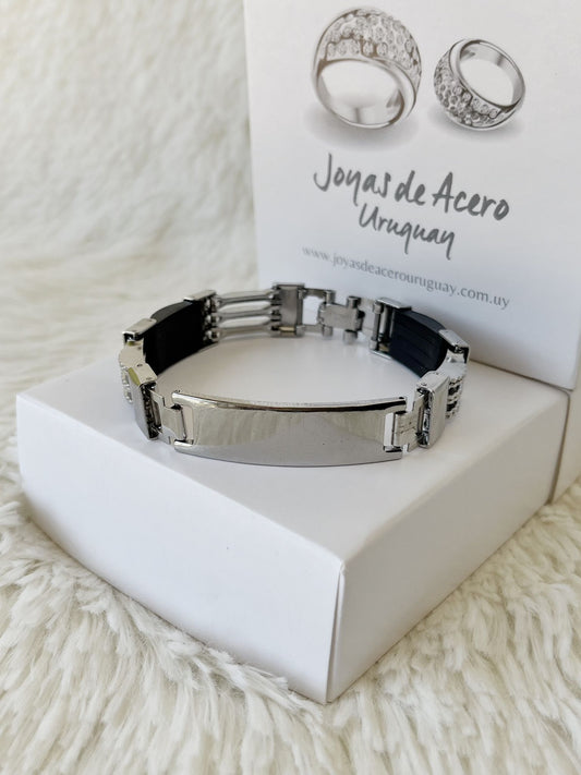 Pulsera de Caucho y Acero Quirúrgico