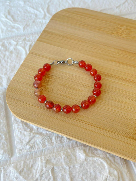 Pulsera de Acero Quirúrgico y Piedra Natural Ágata