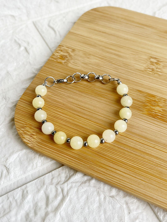 Pulsera de Acero Quirúrgico y Piedra Natural Jade