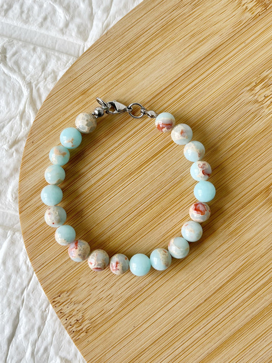 Pulsera de Acero Quirúrgico y Piedra Jaspe