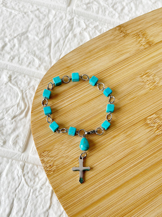 Pulsera Denario de Piedra Turquesa