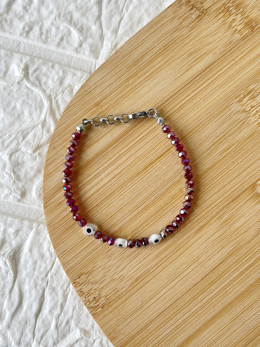 Pulsera de Cristales Facetados y Acero
