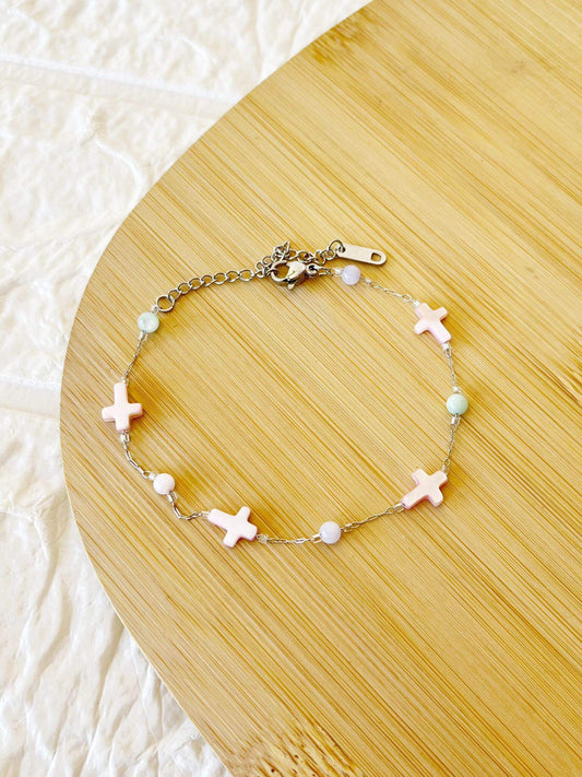 Pulsera de Acero Quirúrgico y Nácar