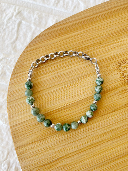 Pulsera de Acero Quirúrgico y Piedra Natural Jaspe