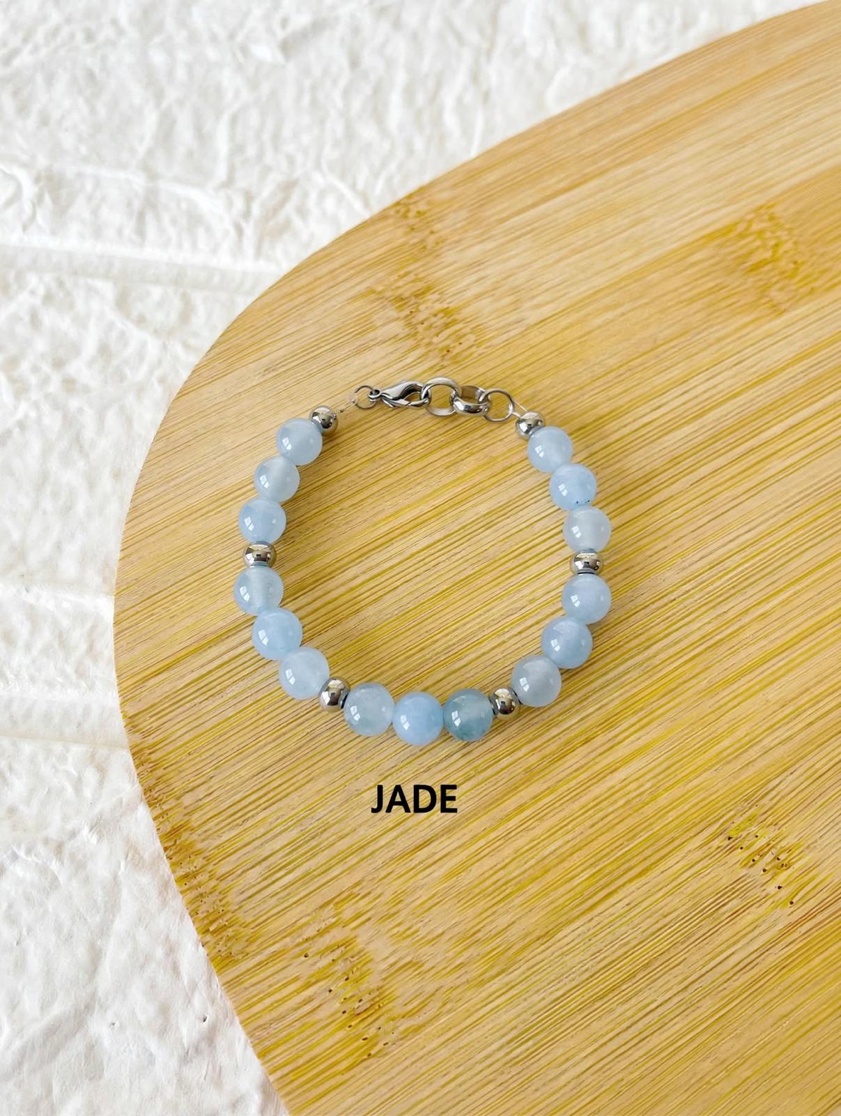 Pulsera de Acero Quirúrgico y Piedra Natural Jade