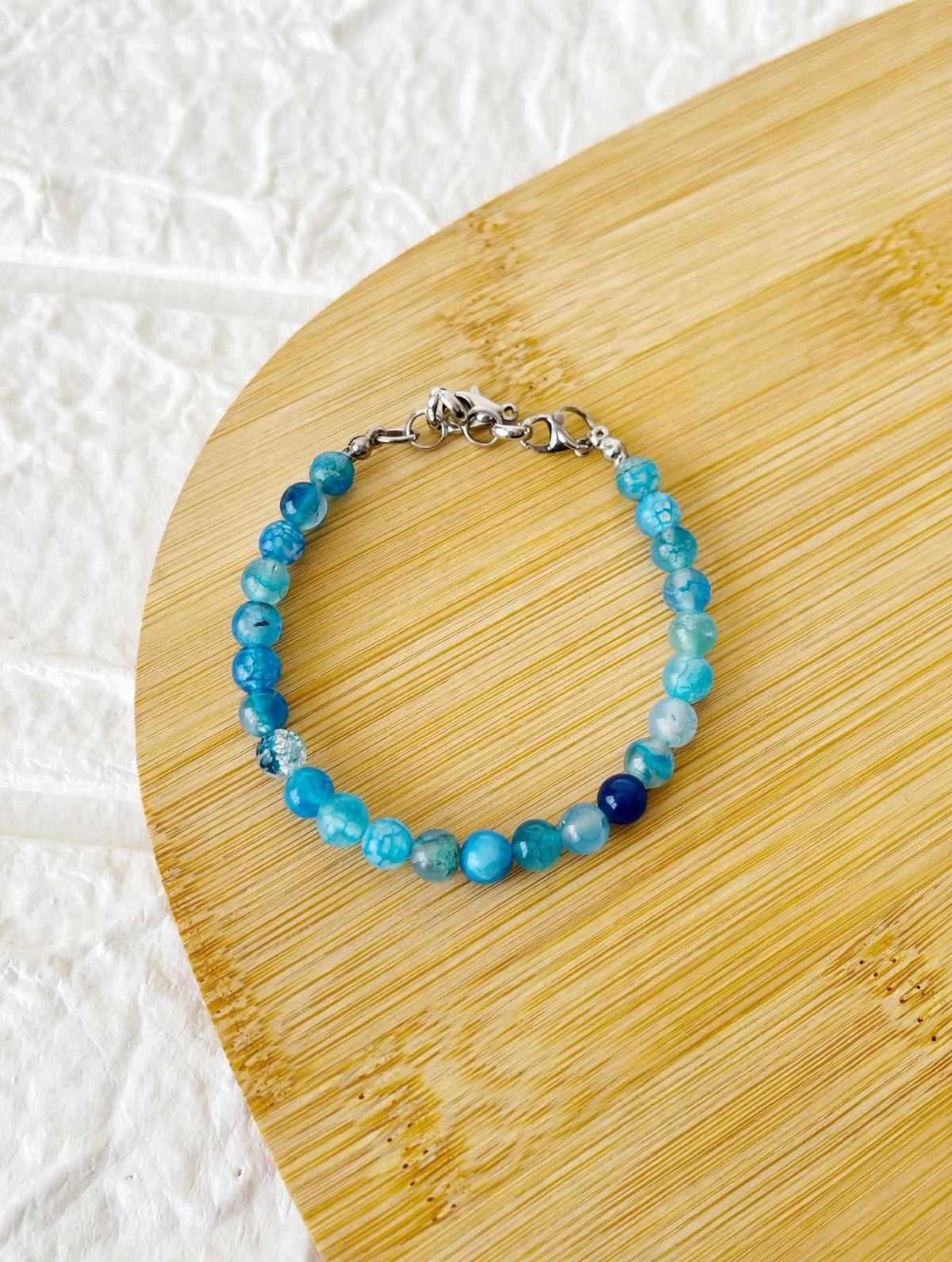 Pulsera de Acero y Piedra Natural Ágata