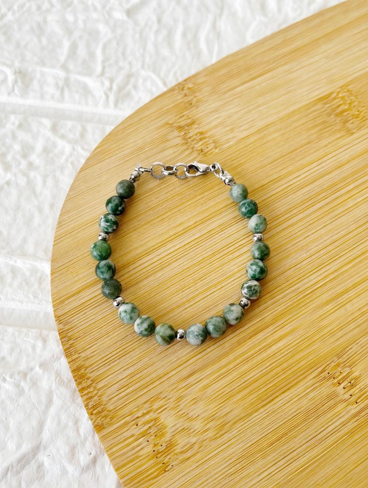 Pulsera de Acero Quirúrgico y Piedra Natural Jaspe