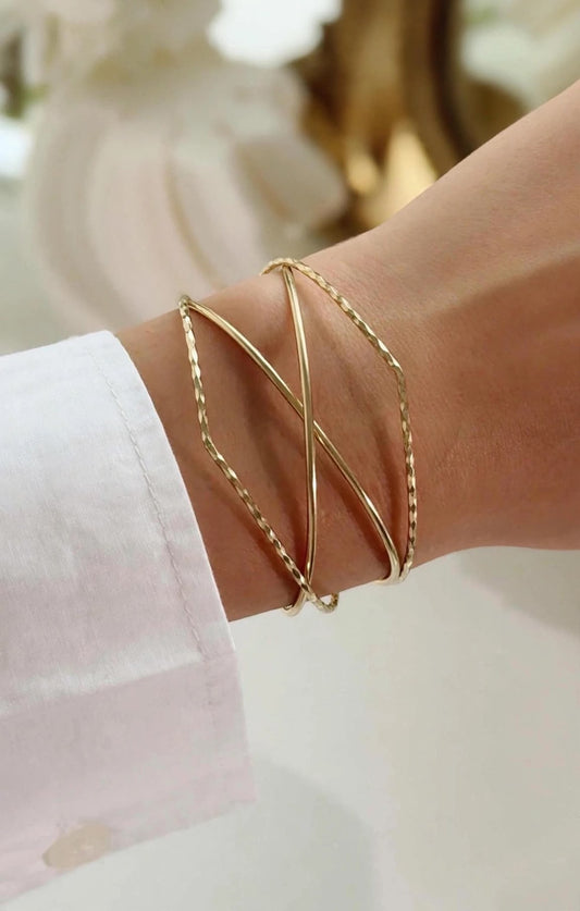 Pulsera Esclava de Acero Dorado