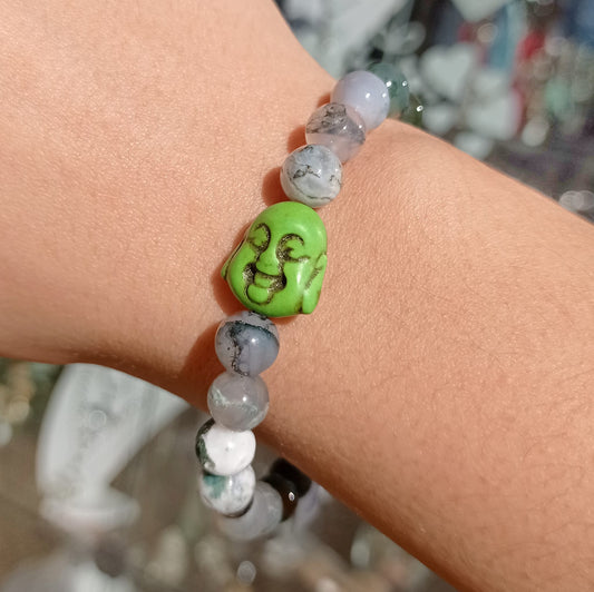 Pulsera de Ágata y Acero Quirúrgico