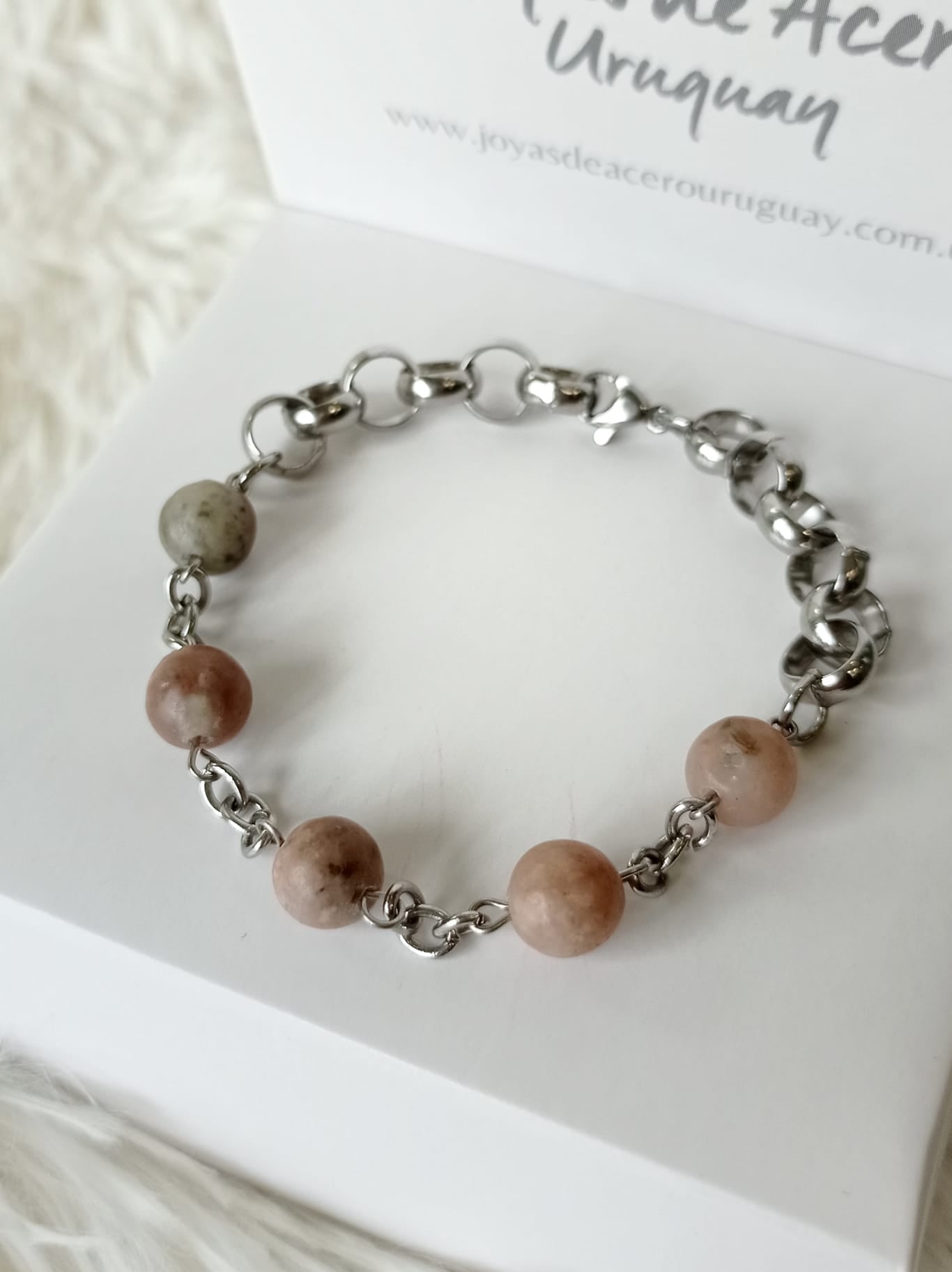 Pulsera de Acero Quirúrgico con Piedras Naturales